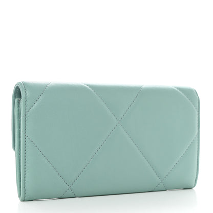 Chanel Lambskin Quilted Chanel 19 Flap Wallet Light Blue 3 of 8