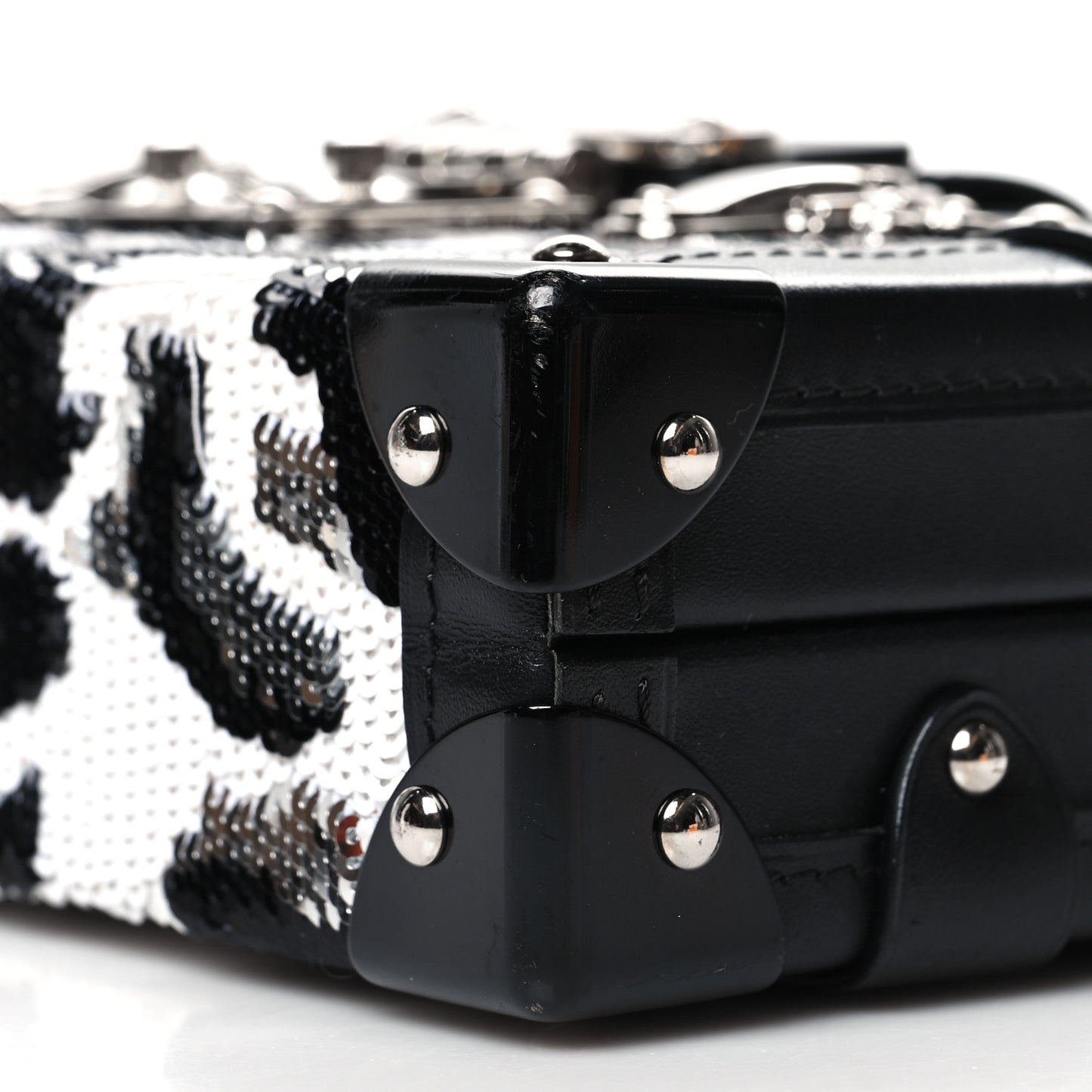 Sequins Leopard Petite Malle Black Gris