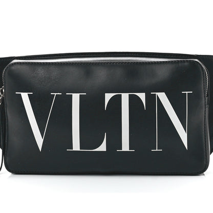 Valentino Garavani Calfskin VLTN Belt Bag Black White 8 of 12