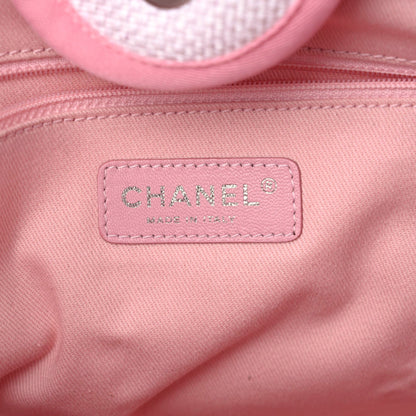 Chanel Woven Straw Raffia Medium Deauville Tote Pink 8 of 9