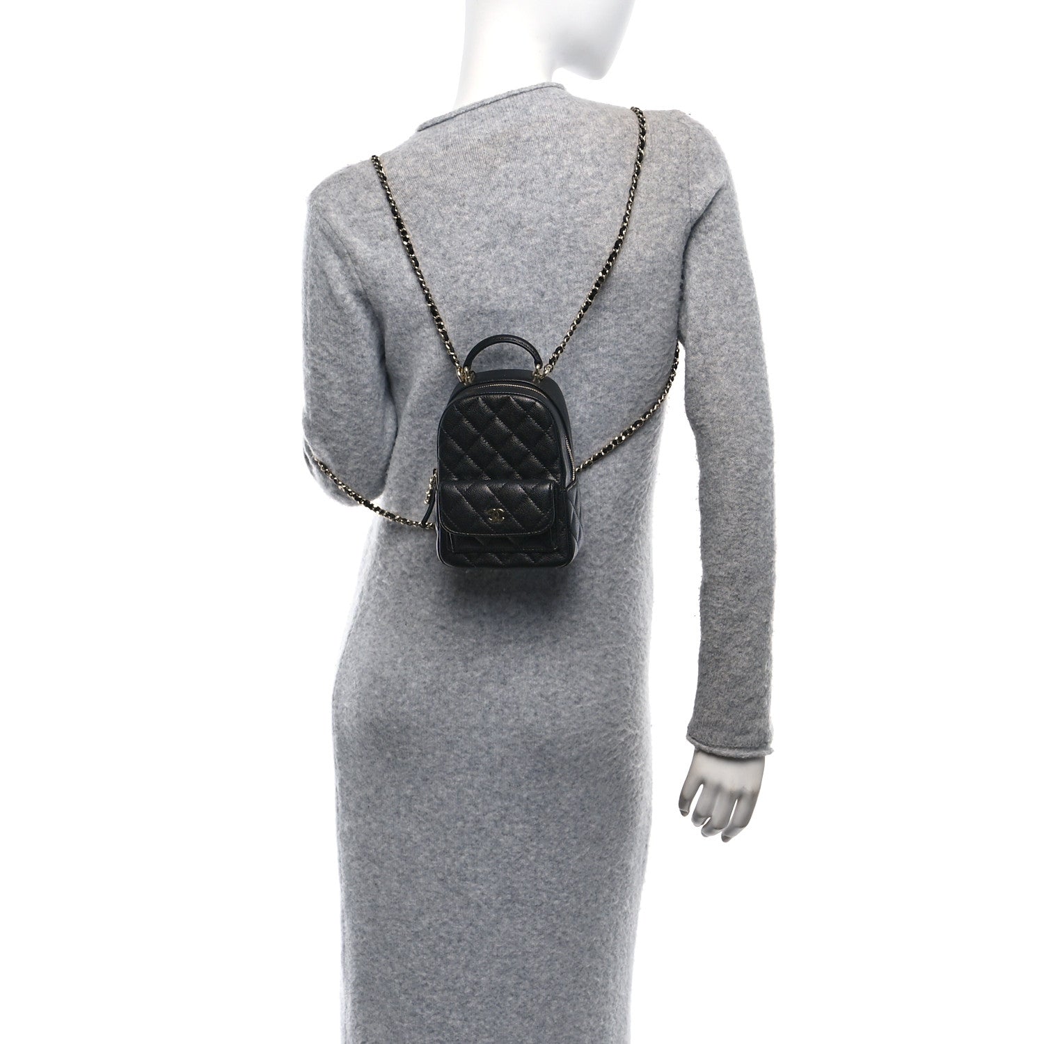 Chanel Caviar Quilted CC Mini Classic Backpack Black 2 of 13