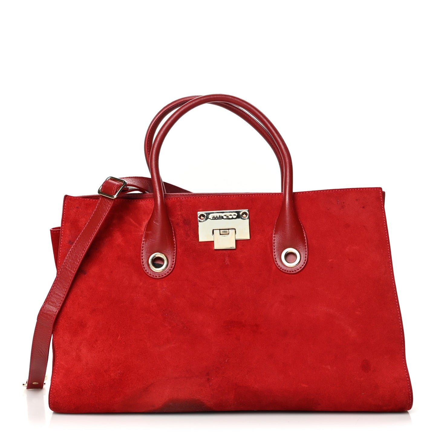 Suede Riley Tote Red