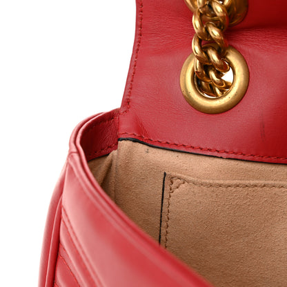 Gucci Calfskin Matelasse Mini GG Marmont Shoulder Bag Hibiscus Red 12 of 12