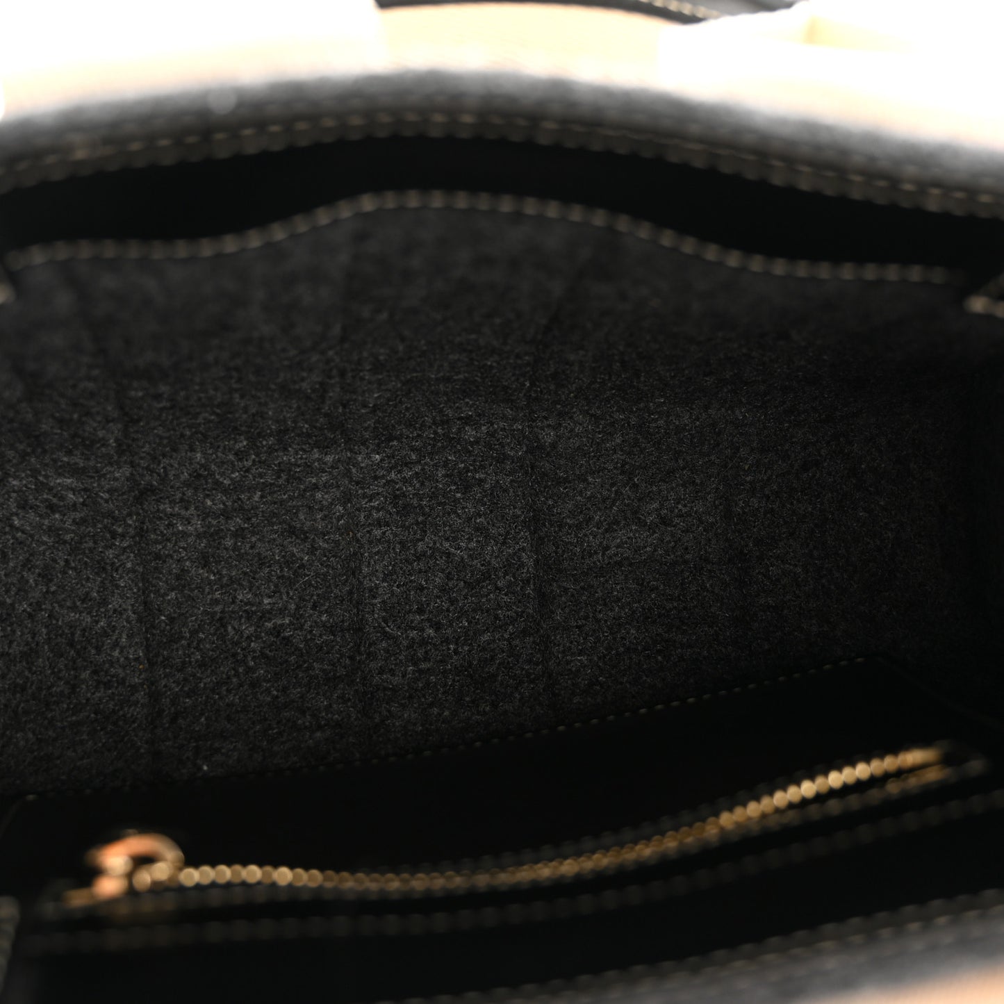 Felt Calfskin Small Woody Ribbon Tote With Strap Cashmere Grey