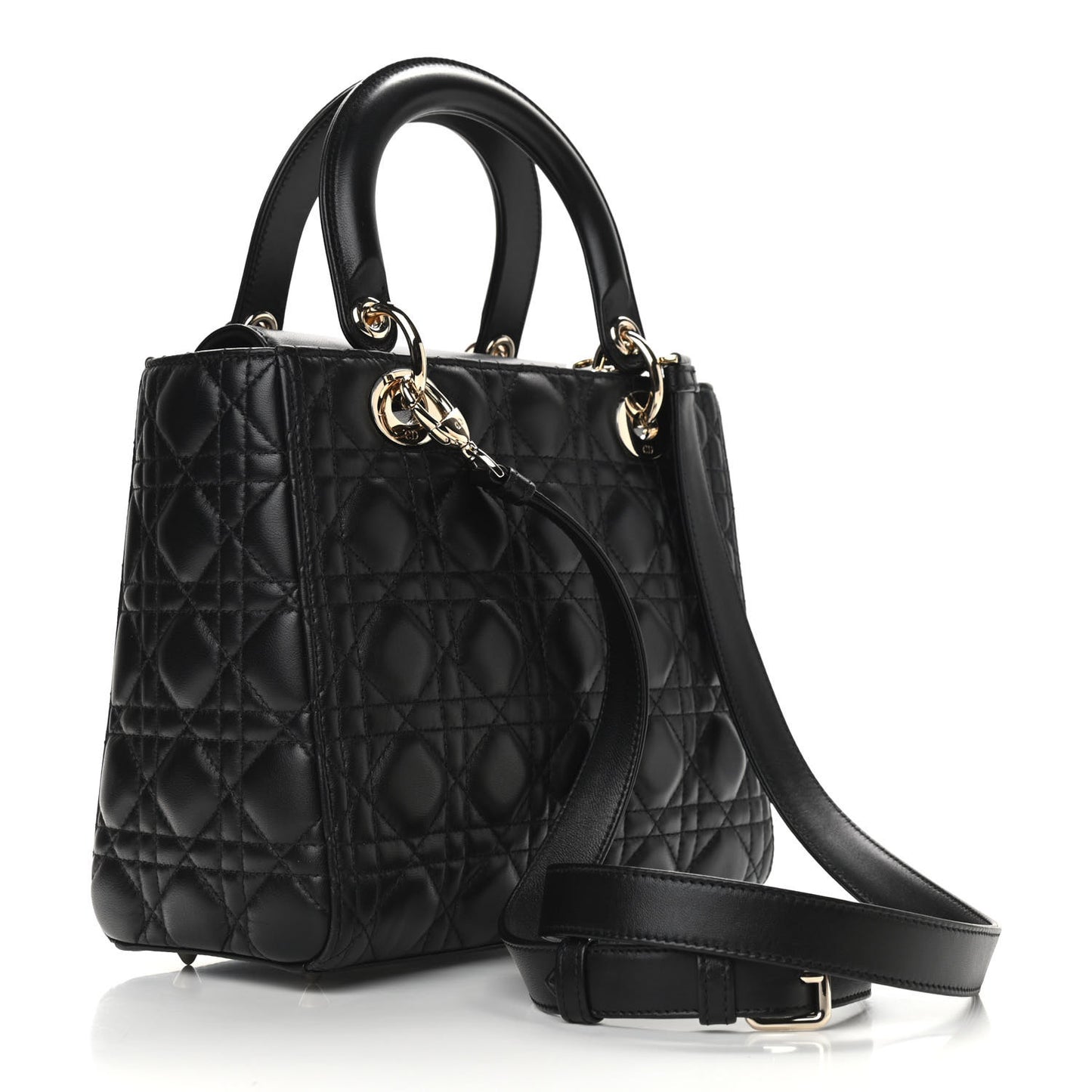 Lambskin Cannage Medium Lady Dior Black