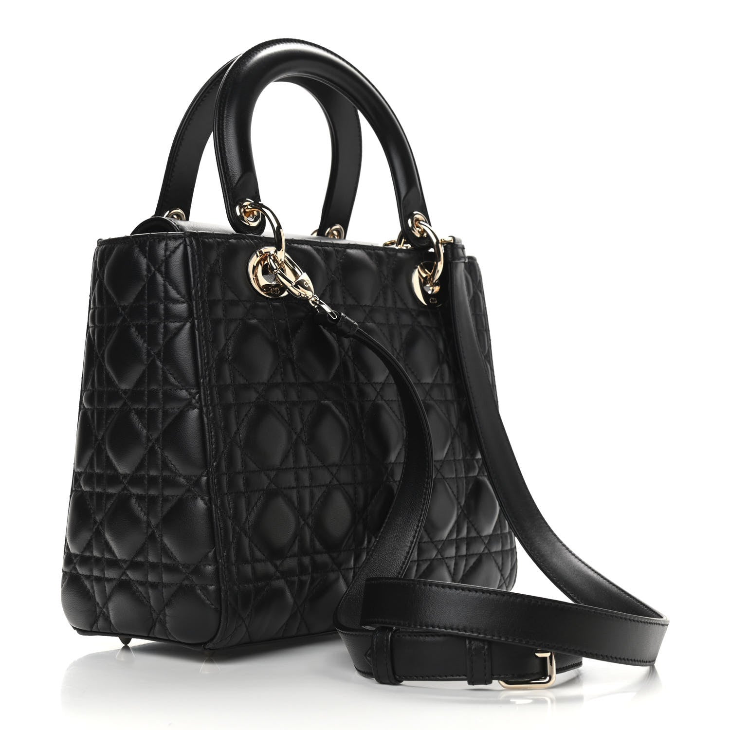 Christian Dior Lambskin Cannage Medium Lady Dior Black 3 of 8