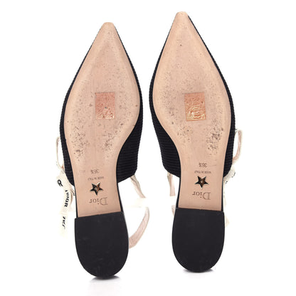 Christian Dior Technical Canvas Ribbon J'Adior Slingback Ballet Flats 36.5 Black 6 of 11