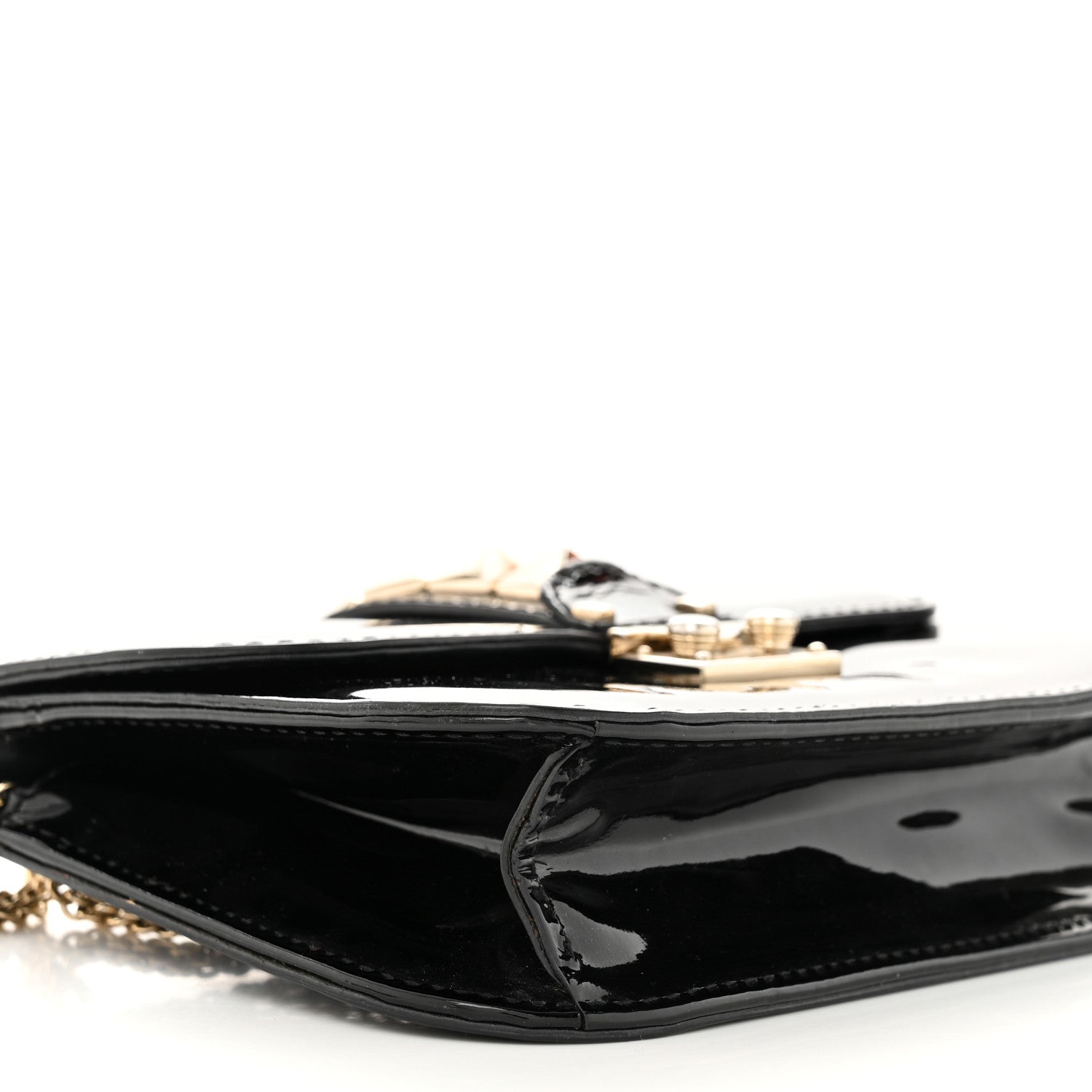 Valentino Garavani Patent Small Glam Lock Rockstud Flap Black 9 of 13