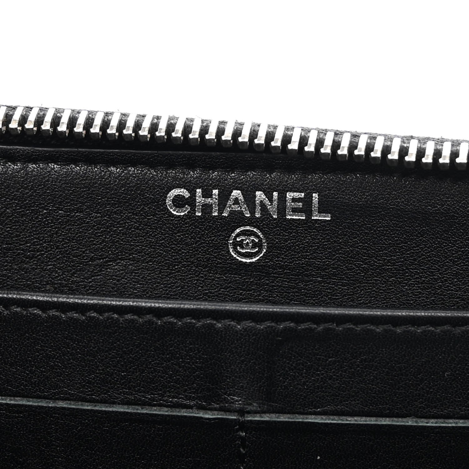 Chanel Patent Quilted Zip Around Wallet Black 6 of 9