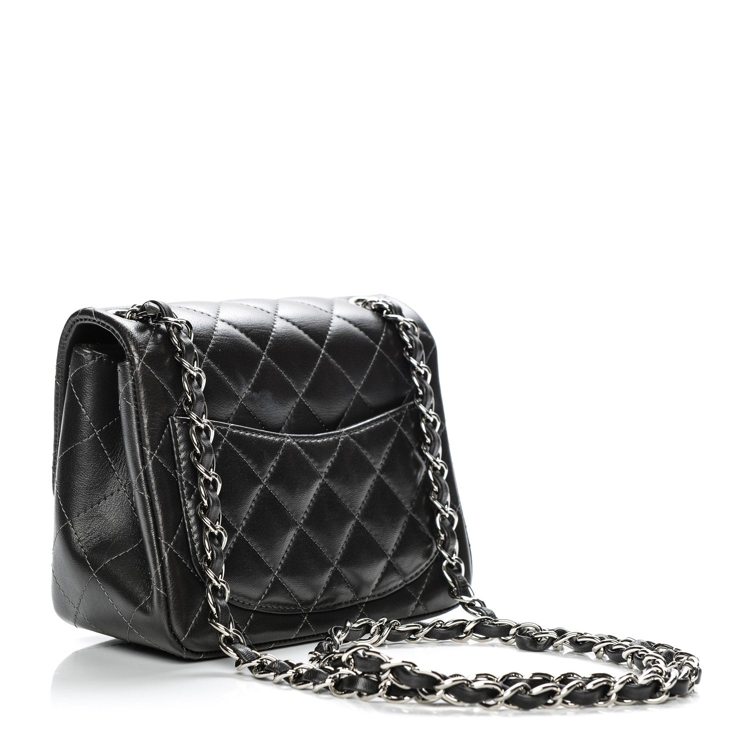 Chanel Lambskin Quilted Mini Square Flap Dark Grey 3 of 14