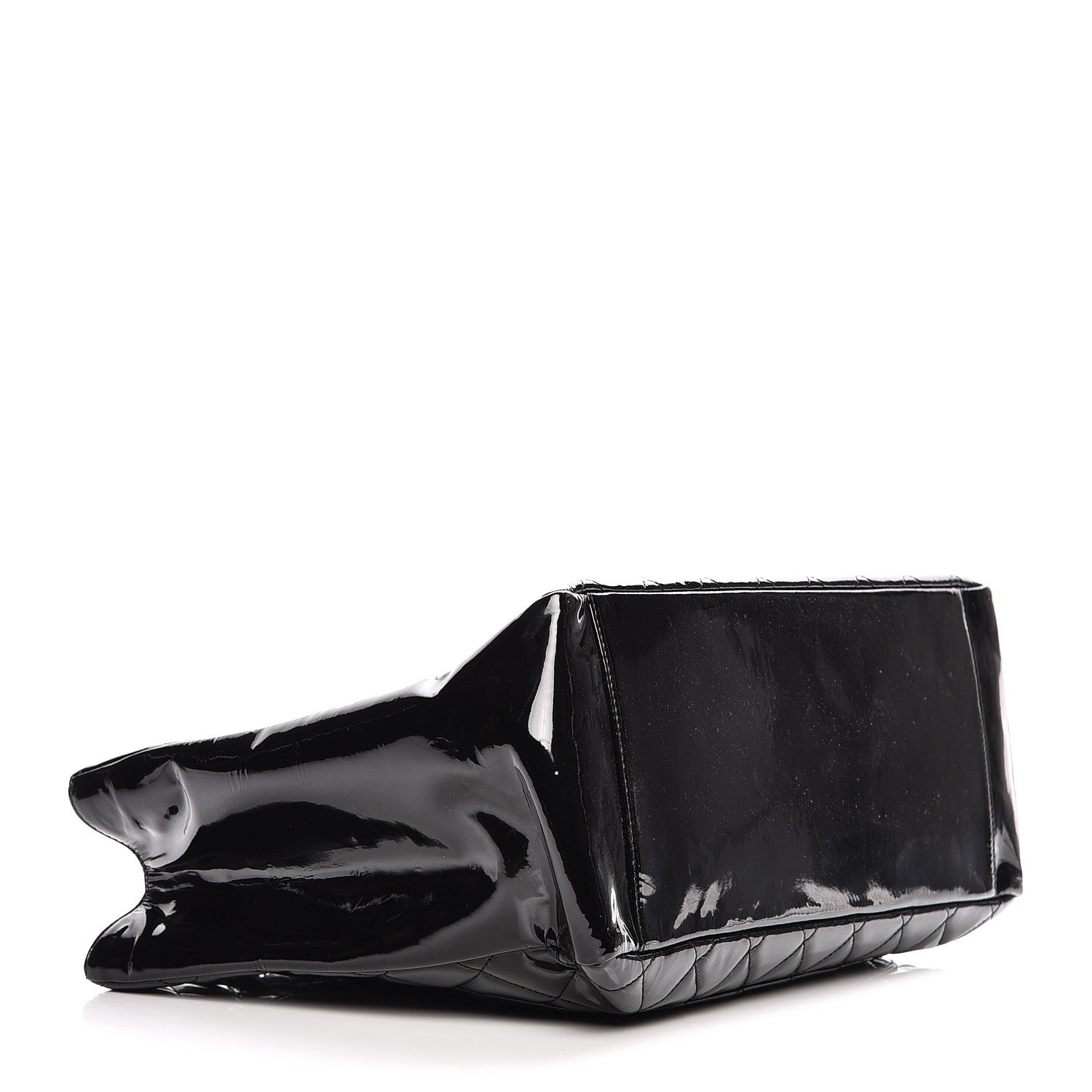 Chanel Patent Quilted Grand Shopping Tote GST Black 4 of 11
