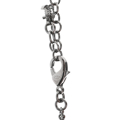 Chanel Crystal CC Pendant Necklace Silver 5 of 7