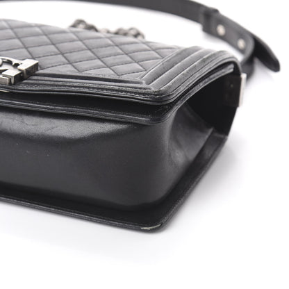 Chanel Lambskin Quilted Medium Boy Flap Black 9 of 9