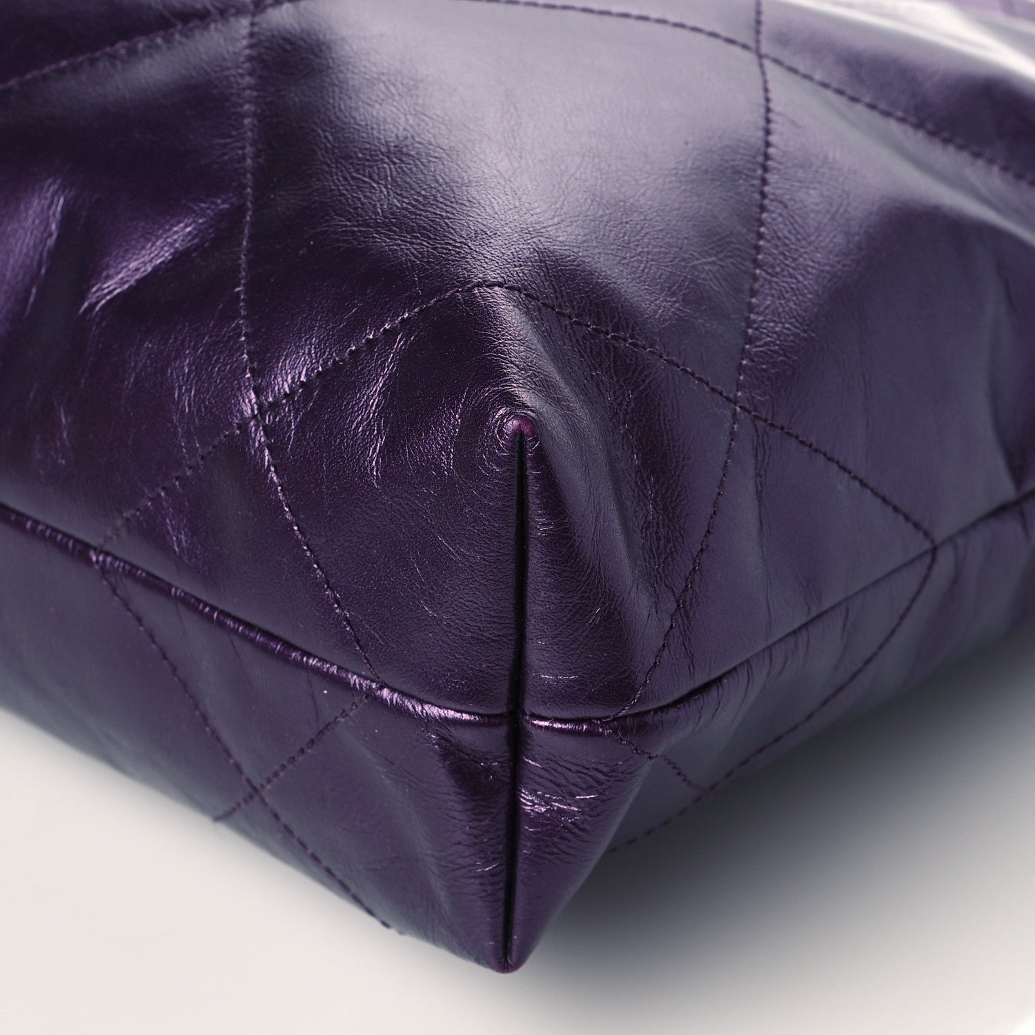 Chanel Metallic Calfskin Quilted Small Chanel 22 Purple 10 of 10