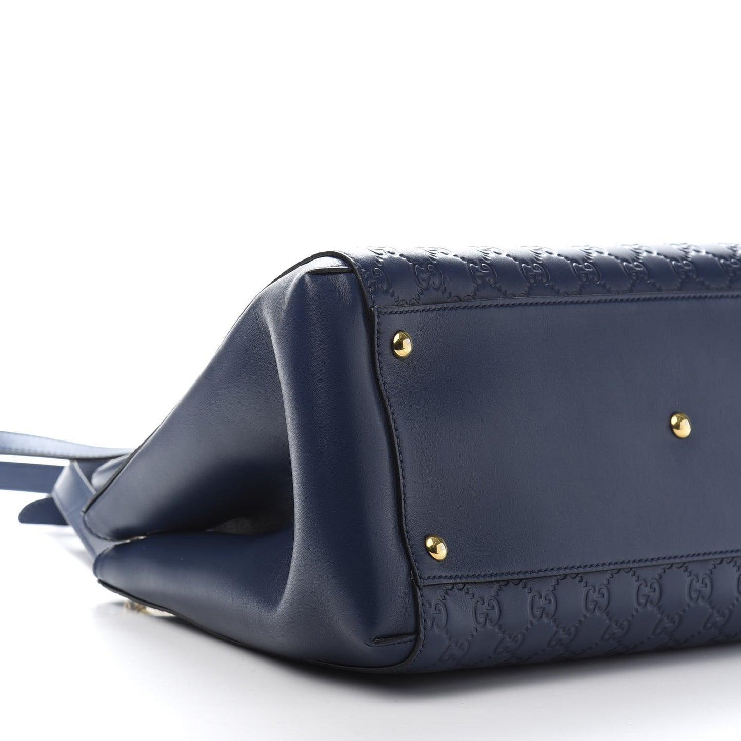 Soft Guccissima Signature Top Handle Tote Bag Blue Agata