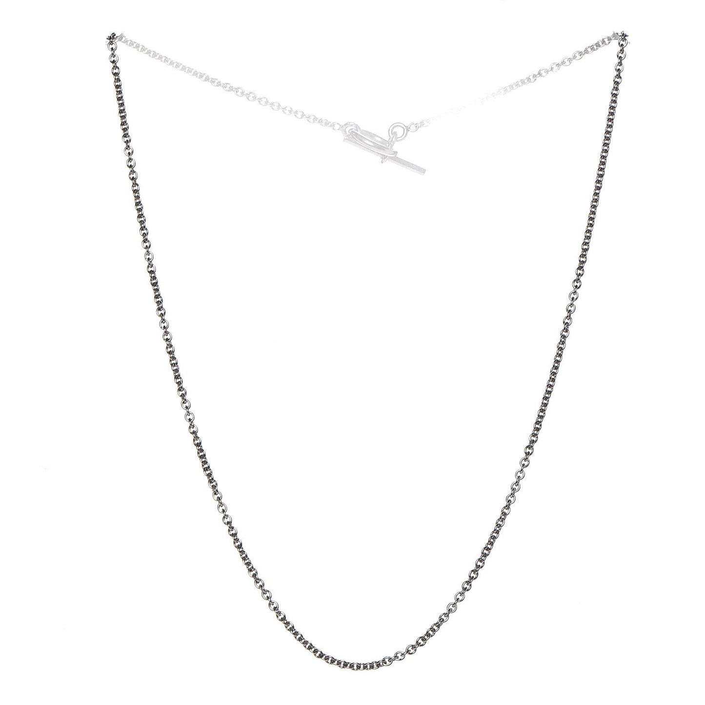 18K White Gold Chaine D'Ancre Punk Short Necklace