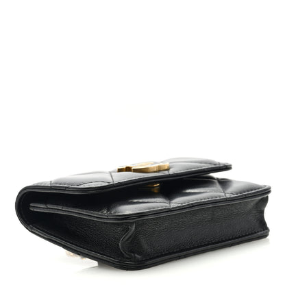Chanel Lambskin Enamel Quilted Pending CC Flap Belt Bag Black 4 of 9