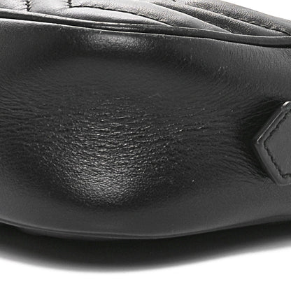 Gucci Calfskin Matelasse Mini GG Marmont Chain Shoulder Bag Black 9 of 11