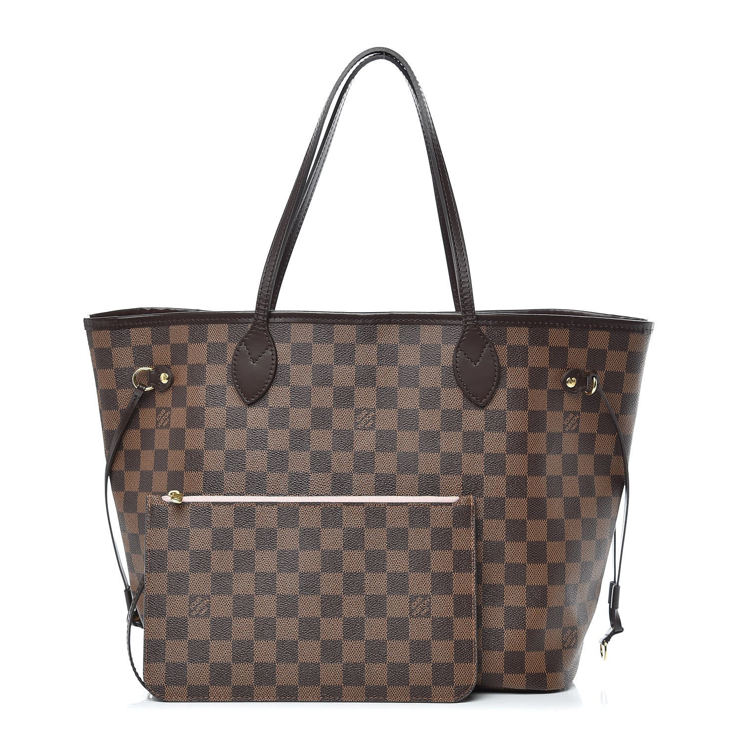 Louis Vuitton Damier Ebene Neo Neverfull MM Rose Ballerine 1 of 17