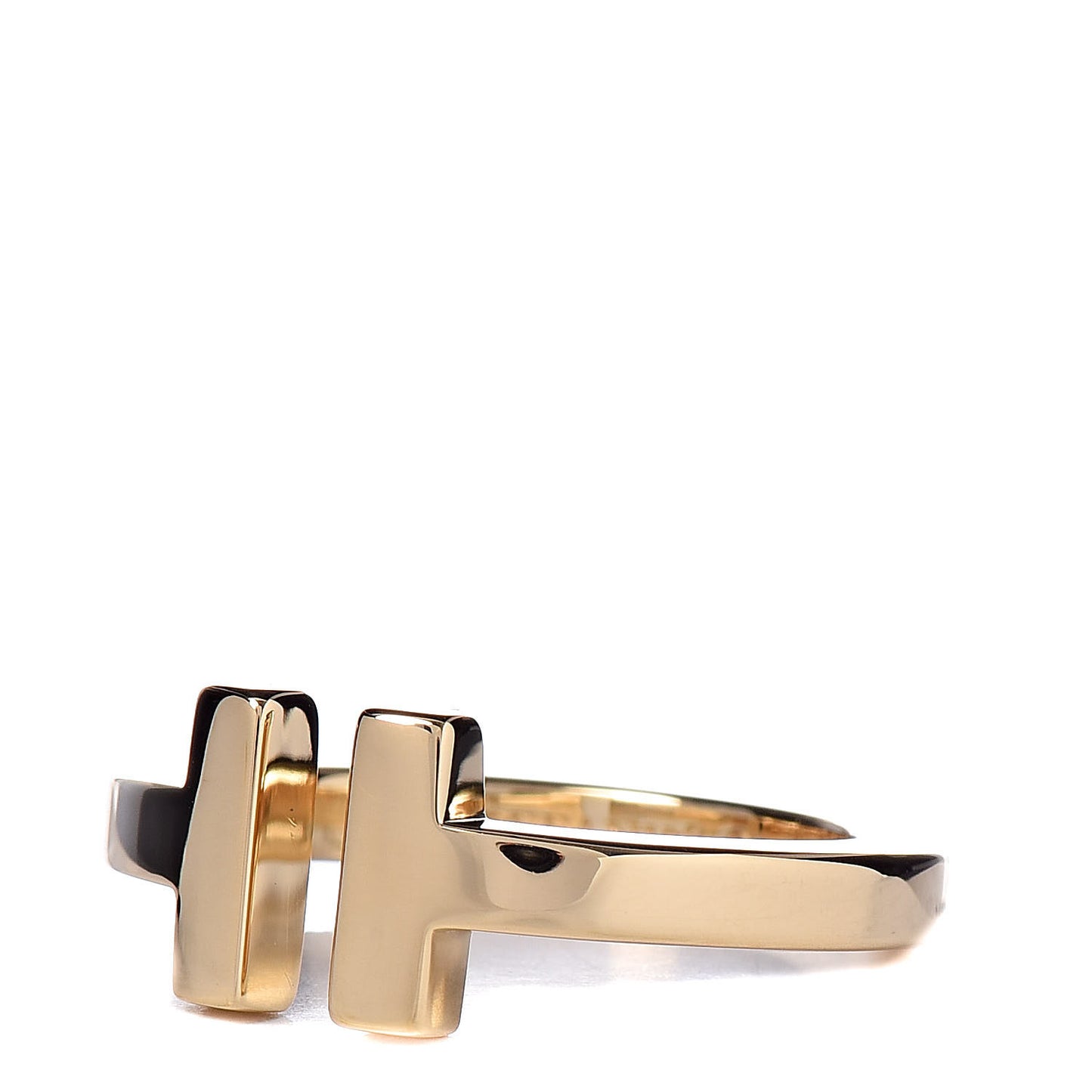 18K Yellow Gold T Square Ring 49 4.75