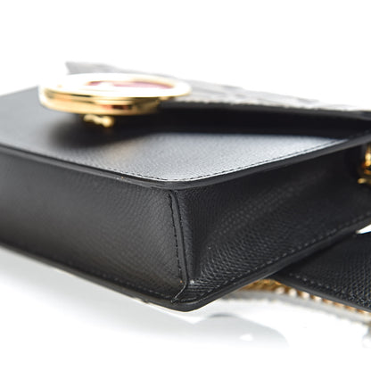 Fendi Vitello Cruise F is Fendi Bi-Color FF 1974 Embossed Envelope Belt Bag Maya Black 9 of 11