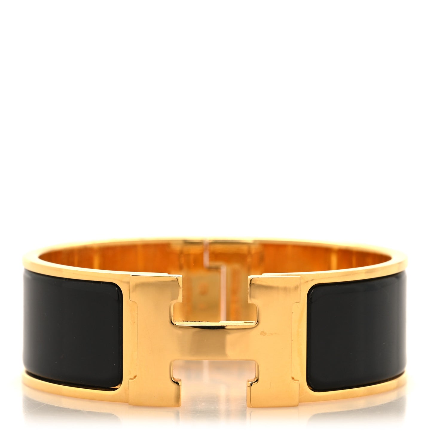 Enamel Wide Clic Clac H Bracelet GM Black