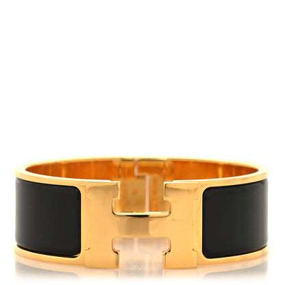 Hermes Enamel Wide Clic Clac H Bracelet GM Black 1 of 4