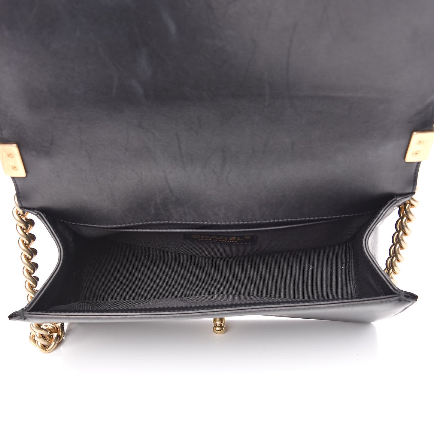 Lambskin Quilted Medium Boy Flap Black