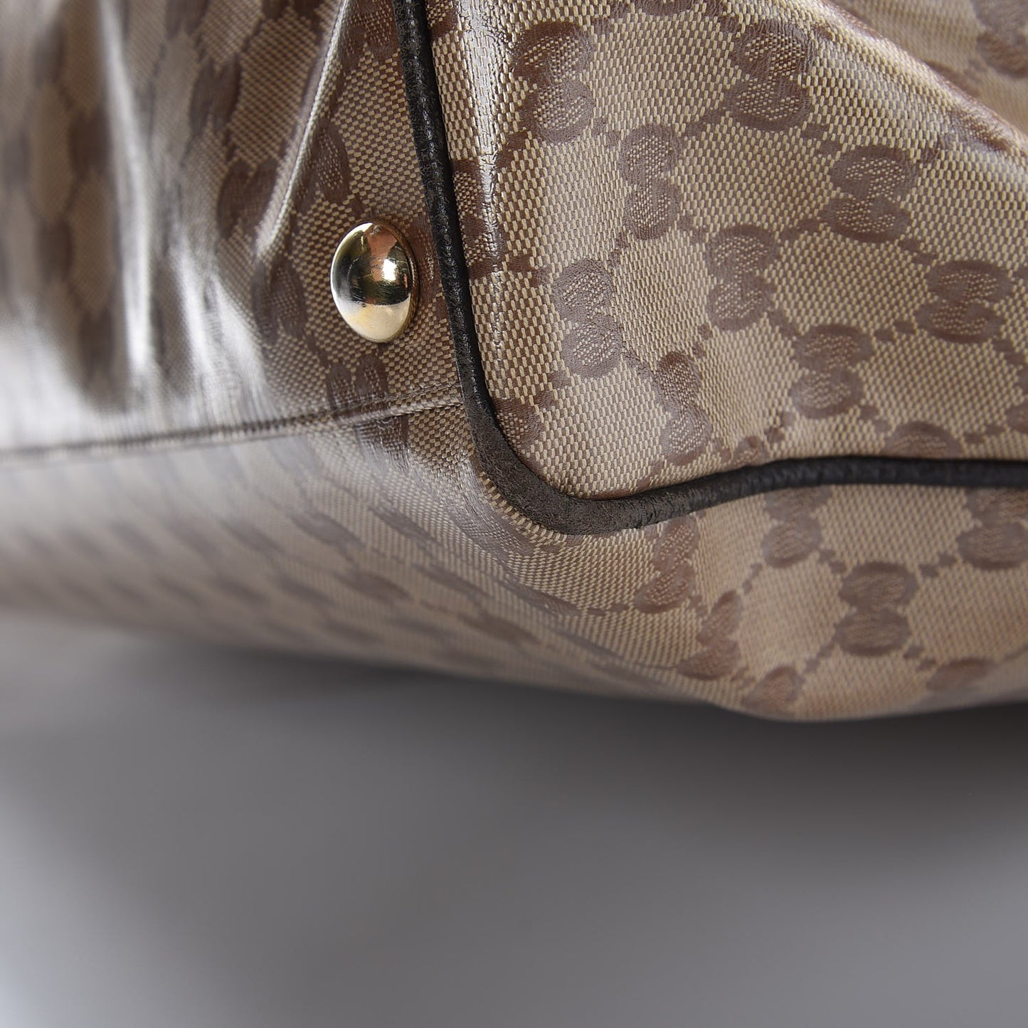 Crystal Monogram Tote Dark Brown