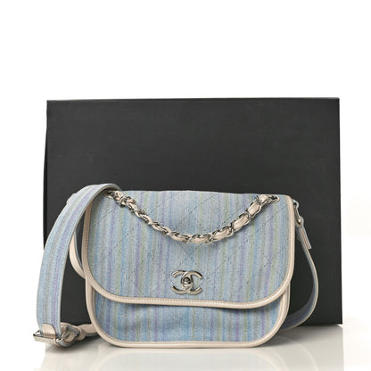 Chanel Denim Calfskin Quilted Jungle Stroll Messenger Bag Blue Multicolor 11 of 11