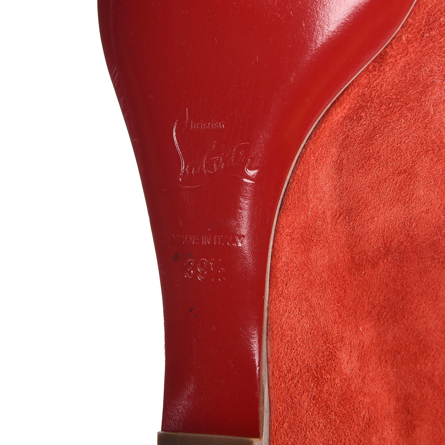 Christian Louboutin Suede Open Toe 70 Wedges 39.5 Red 6 of 7