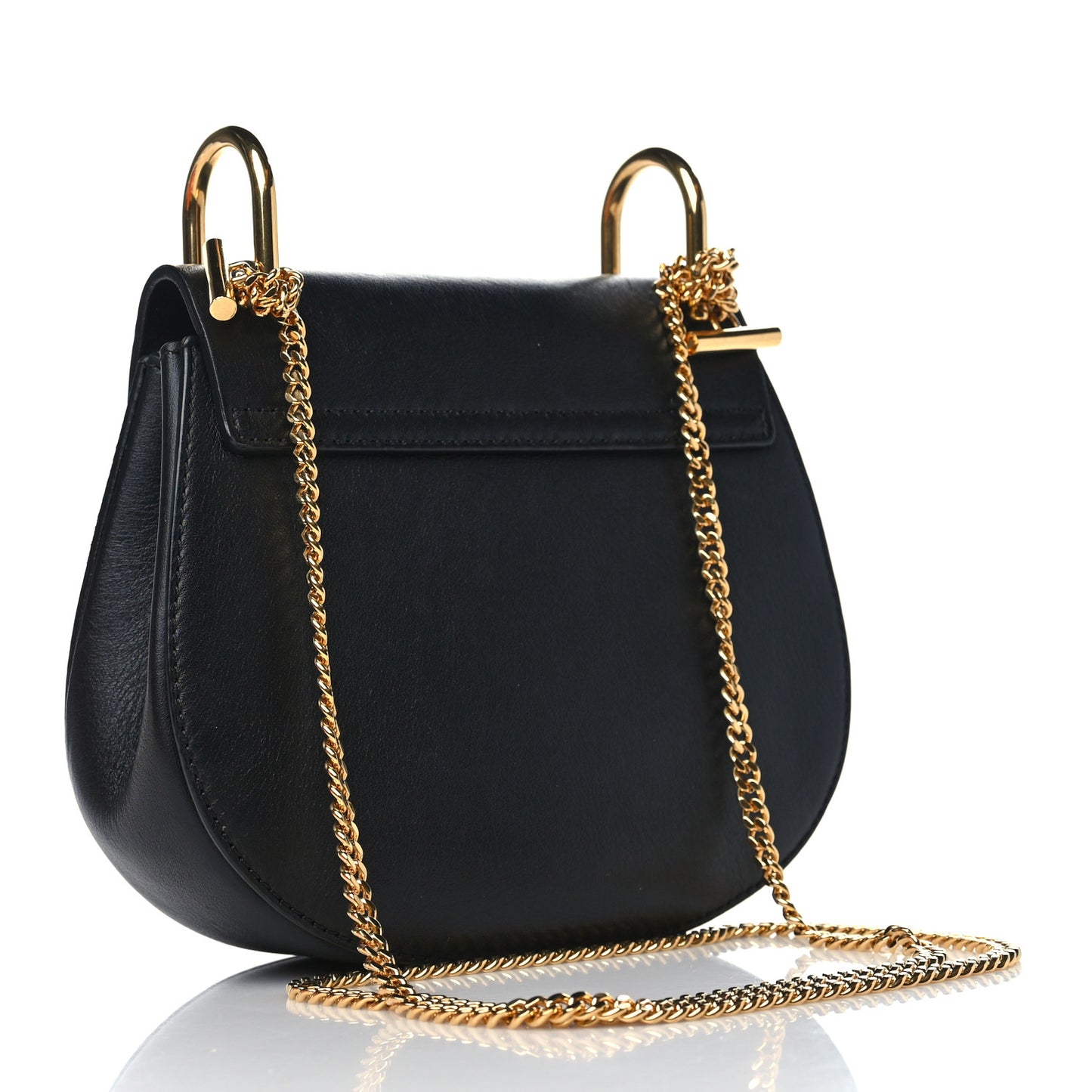 Suede Calfskin Mini Drew Shoulder Bag Black