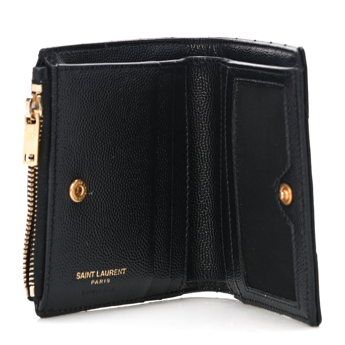 Grain De Poudre Matelasse Chevron Monogram Zipped Card Case Black