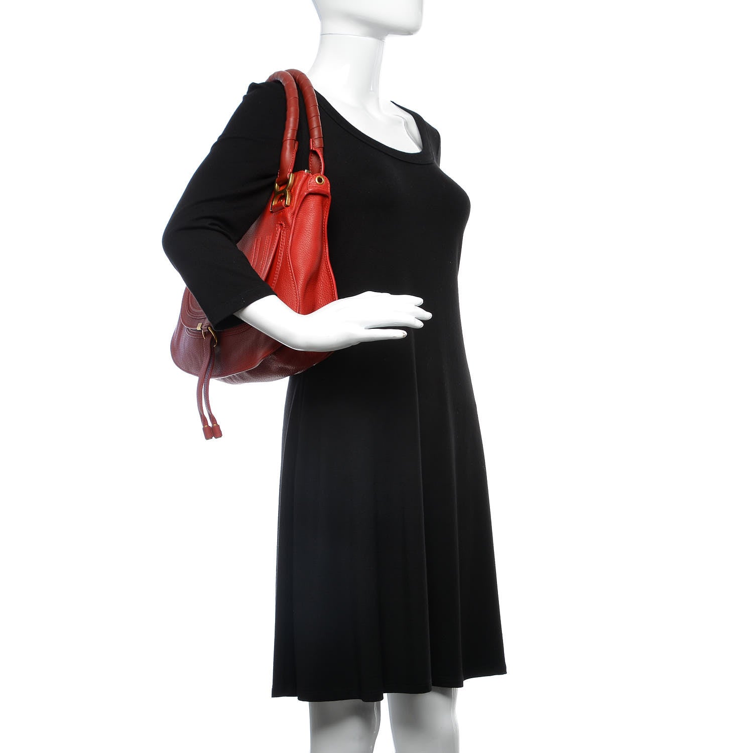Chloe Calfskin Medium Marcie Satchel Red 2 of 7