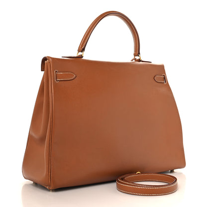 Hermes Courchevel Kelly Retourne 35 Gold 3 of 20