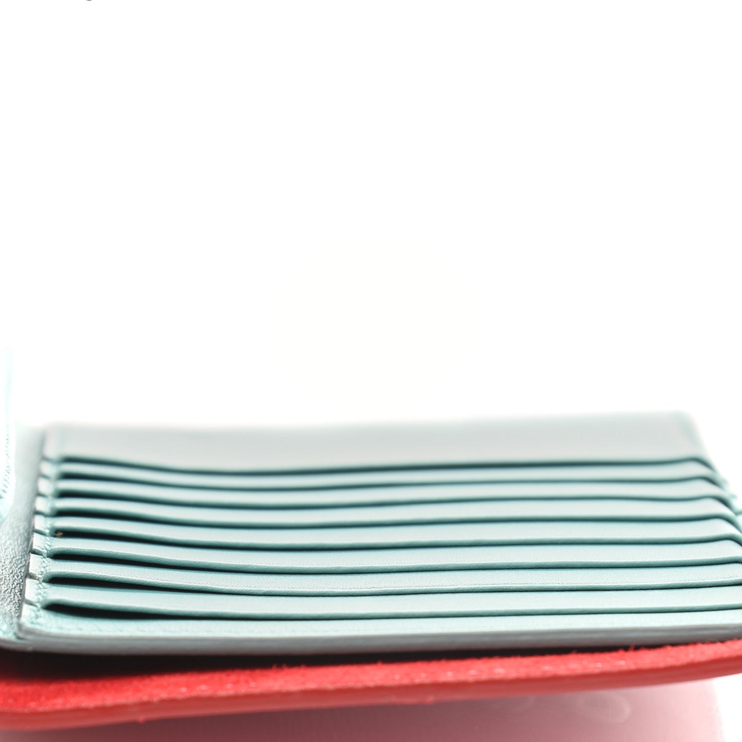 Grained Calfskin Medium Multifunction Strap Wallet Coquelicot Ocean