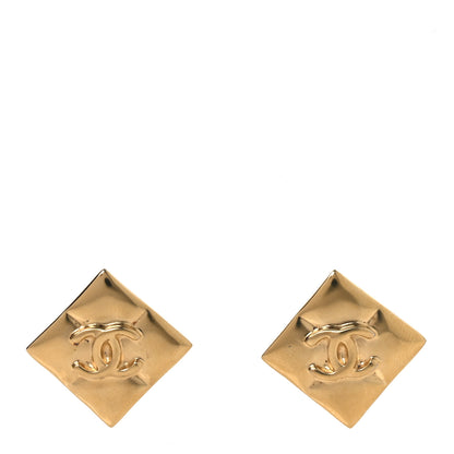 Chanel Metal CC Square Earrings Gold 1 of 5