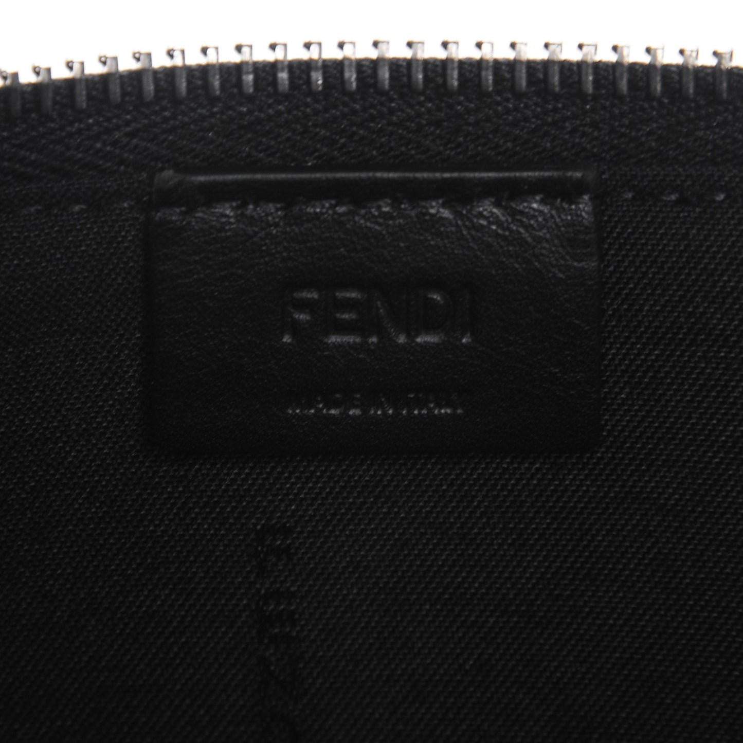 Vitello Dolce Shearling Apple Zip Around Pouch Black