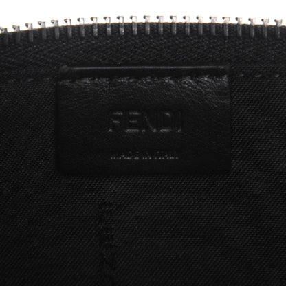 Fendi Vitello Dolce Shearling Apple Zip Around Pouch Black 6 of 6