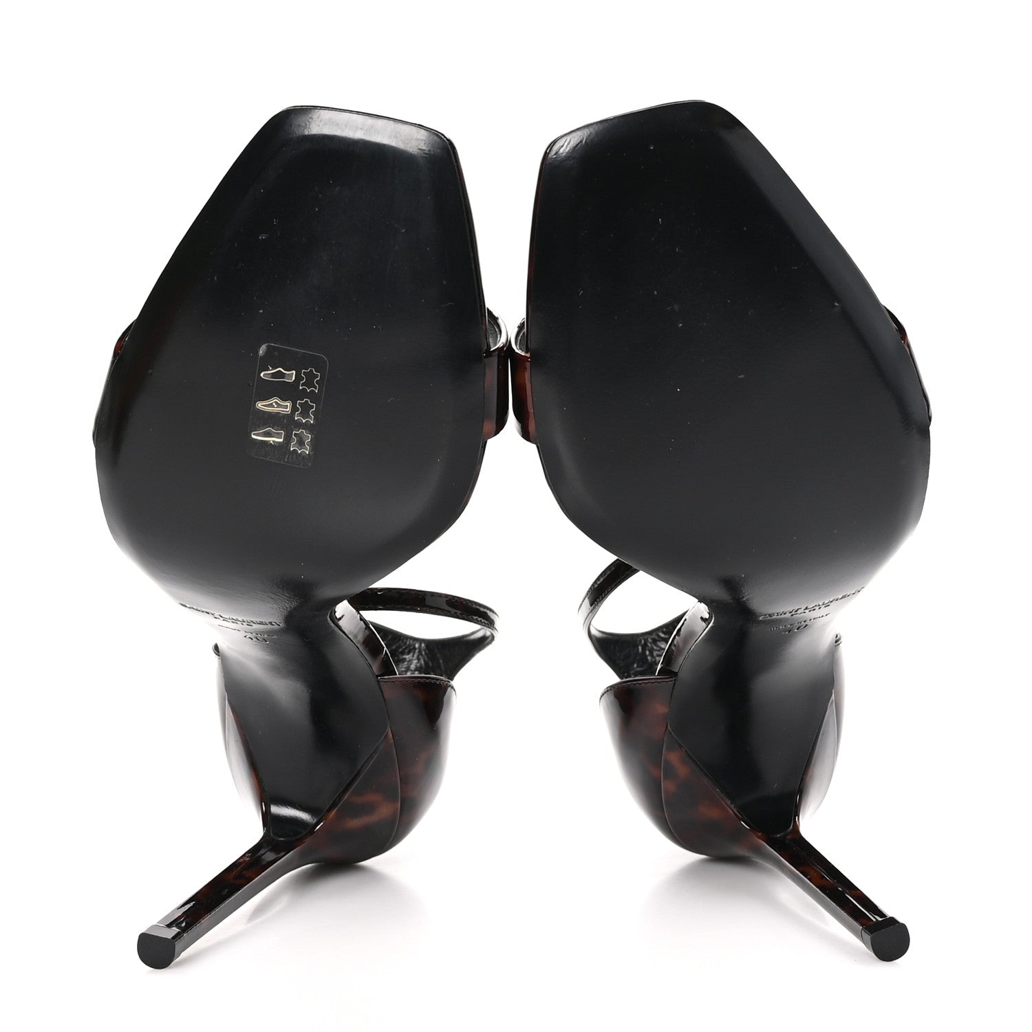 Saint Laurent Patent Calfskin Amber 105 Ankle Strap Sandals 40 Tortoiseshell 5 of 8