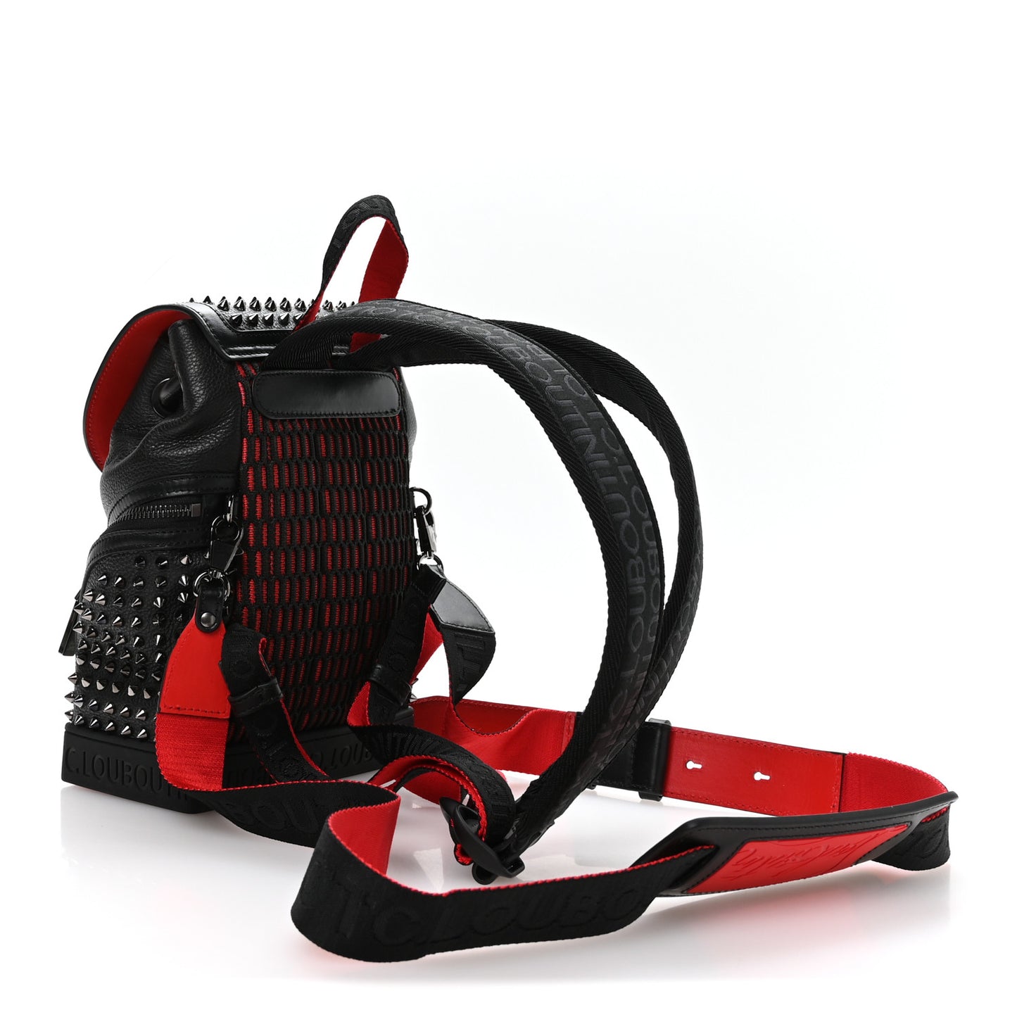 Calfskin Spiked Small Explorafunk Backpack Black Black