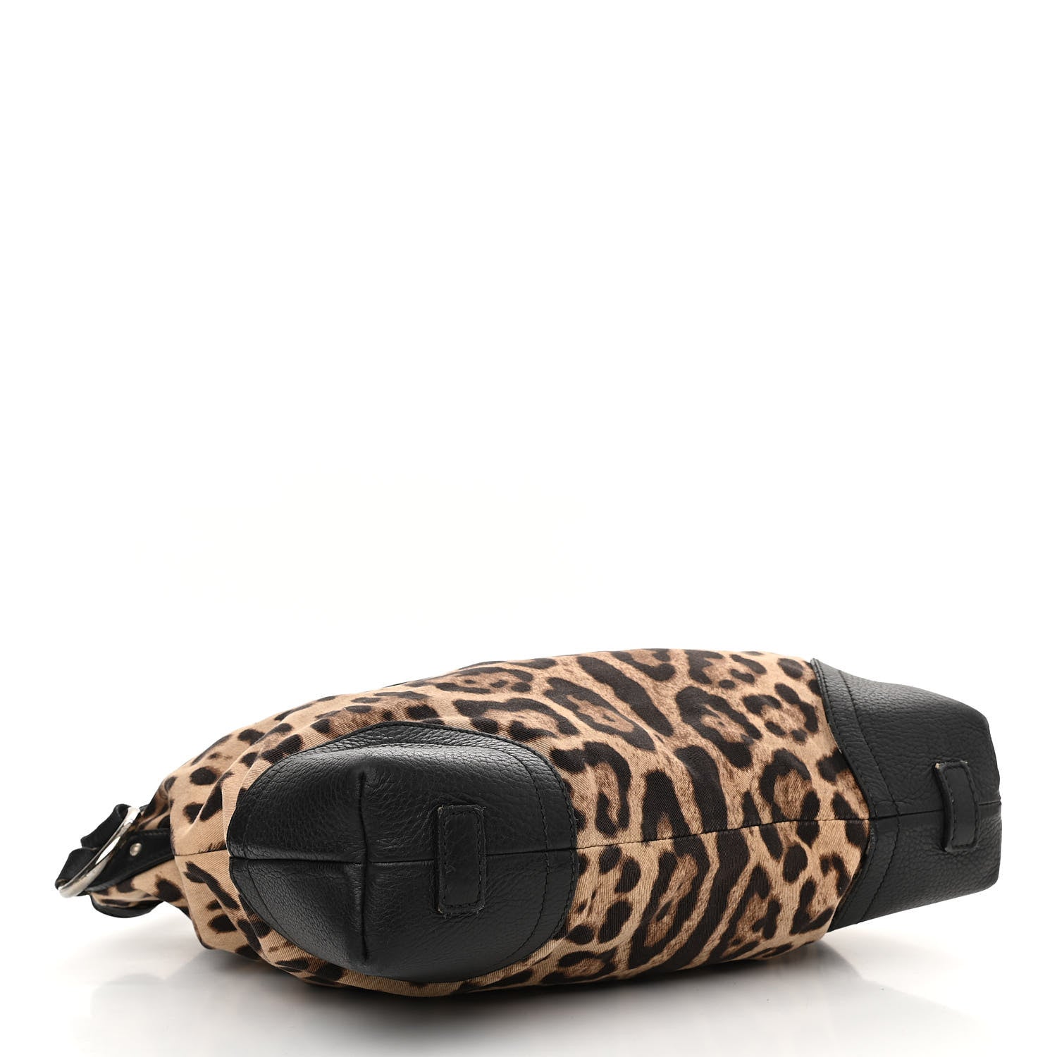 Dolce & Gabbana Leopard Print Canvas Calfskin Messenger Bag Black 4 of 17