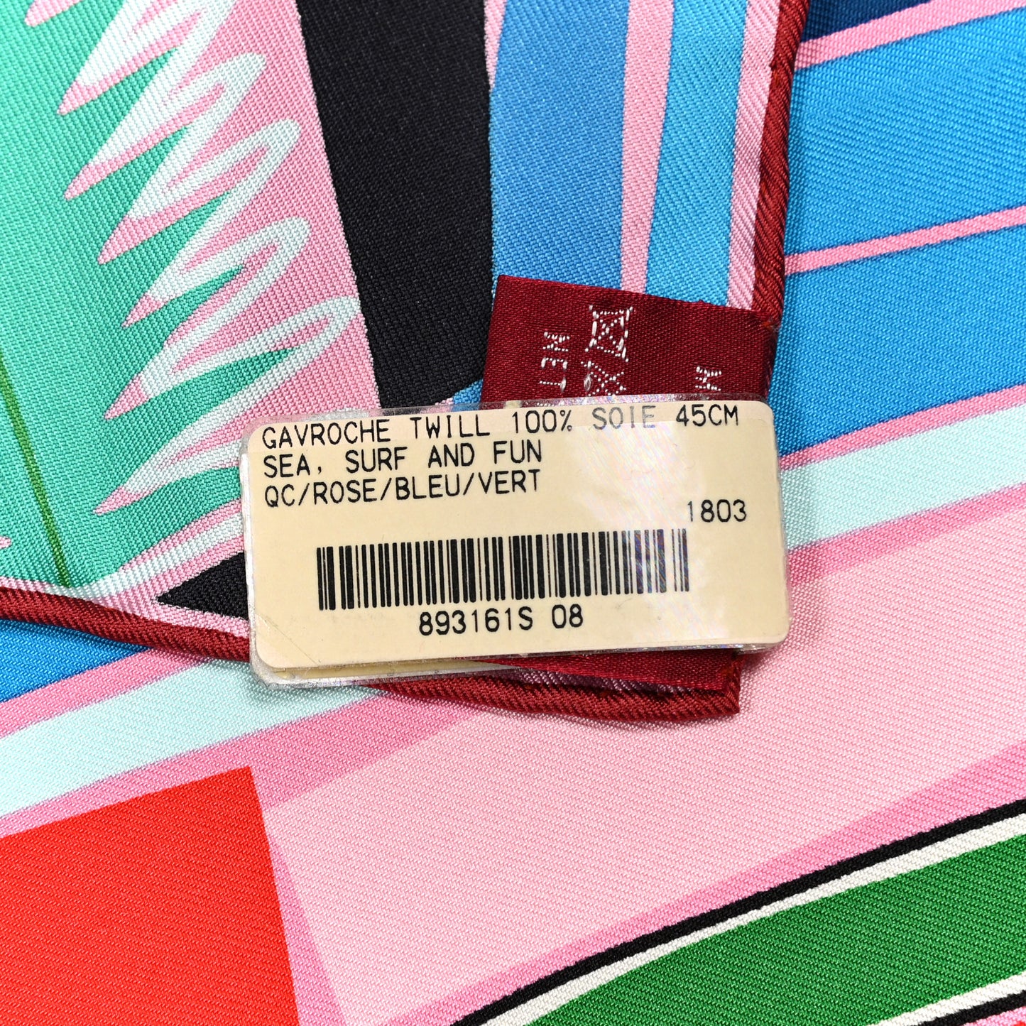 Silk Sea Surf and Fun Scarf 45 Rose Bleu Vert