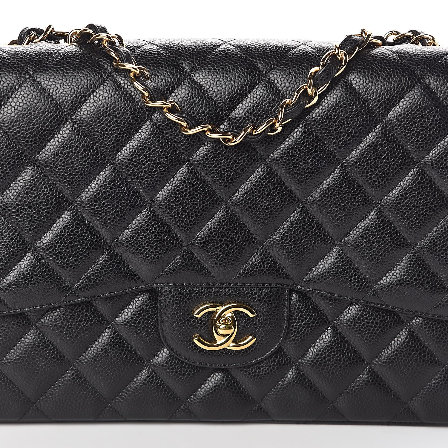 Chanel Caviar Quilted Jumbo Single Flap Black 8 of 12