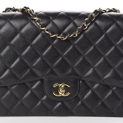Chanel Caviar Quilted Jumbo Single Flap Black 8 of 12