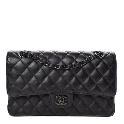 Chanel Crumpled Calfskin Quilted Medium Double Flap So Black 1 of 10