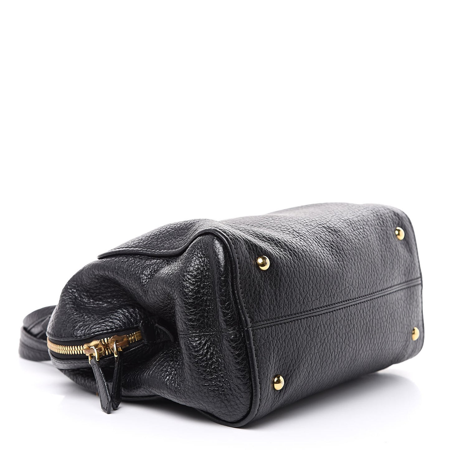 Pebbled Calfskin Small Chameleon Tote Black
