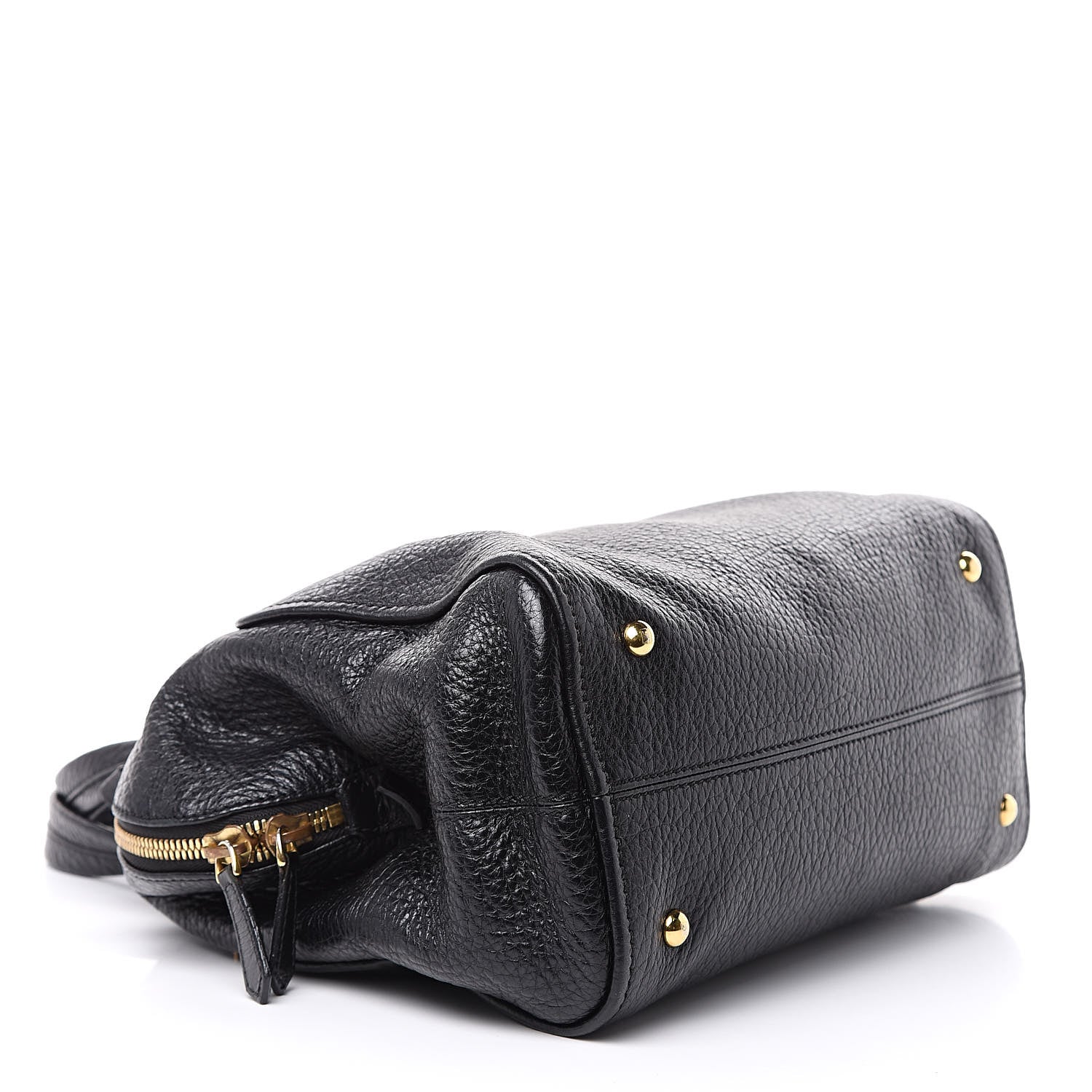 Fendi Pebbled Calfskin Small Chameleon Tote Black 4 of 11