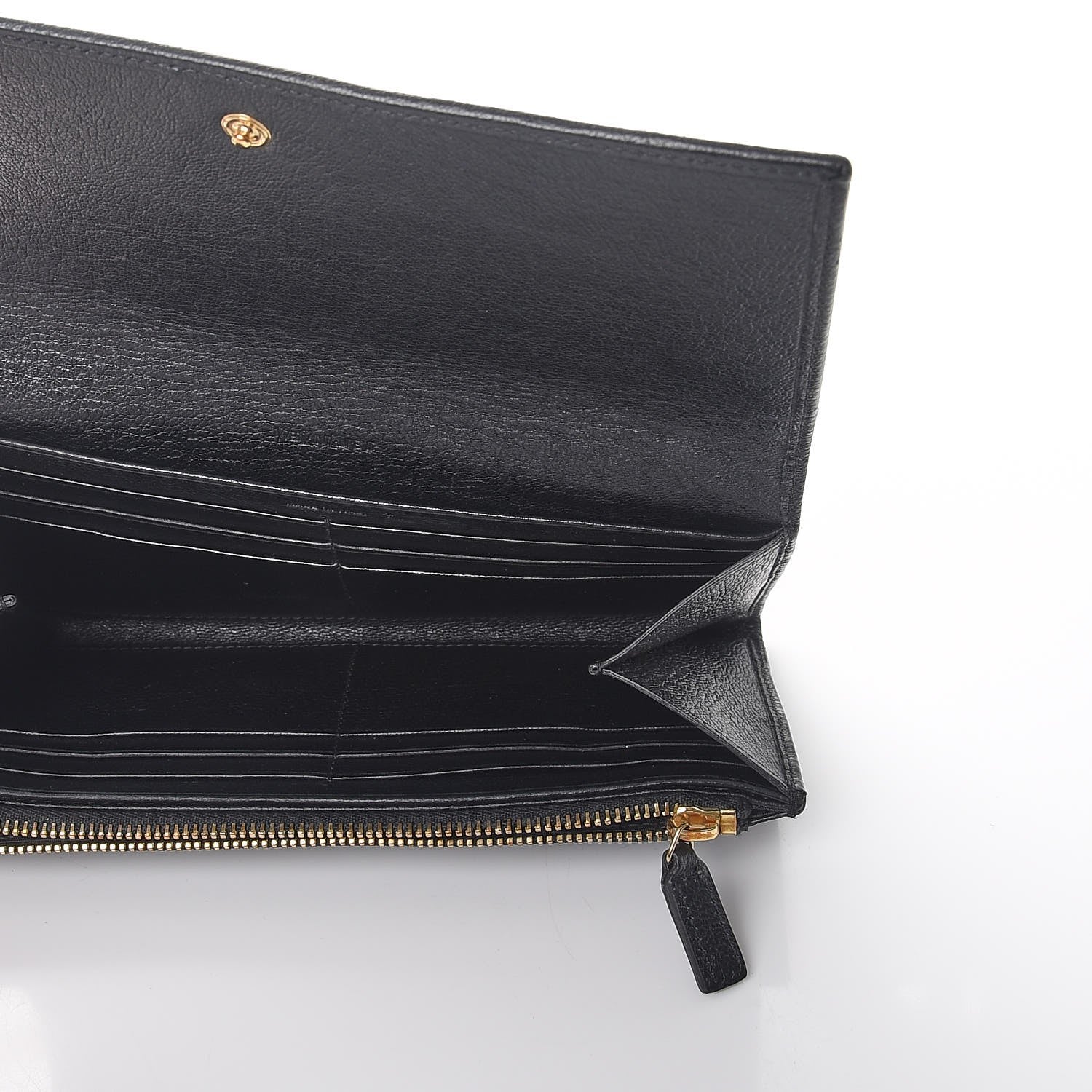 Saint Laurent Goatskin Monogram Classic Flap Wallet Black 5 of 8