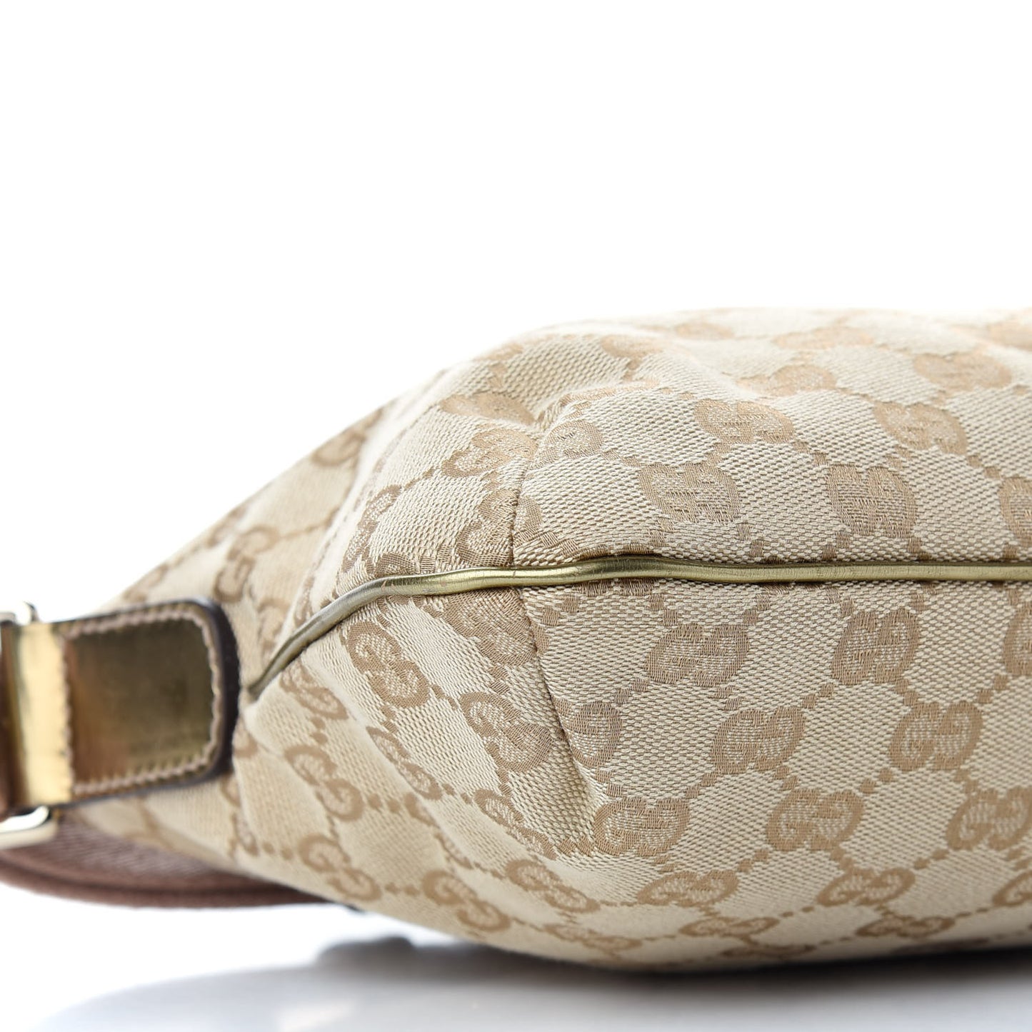 Metallic Monogram Web Small Flat Messenger Crossbody Pink Gold